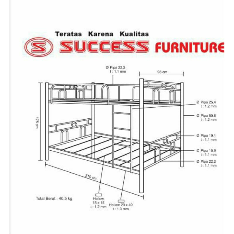 Tempat Tidur Tingkat/Ranjang Tingkat/Ranjang Besi