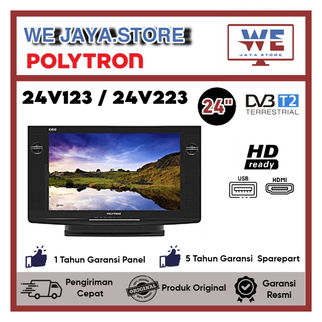 TV LED Digital Polytron 24V123/24V223 LED Polytron 24 Inch Digital TV Polytron