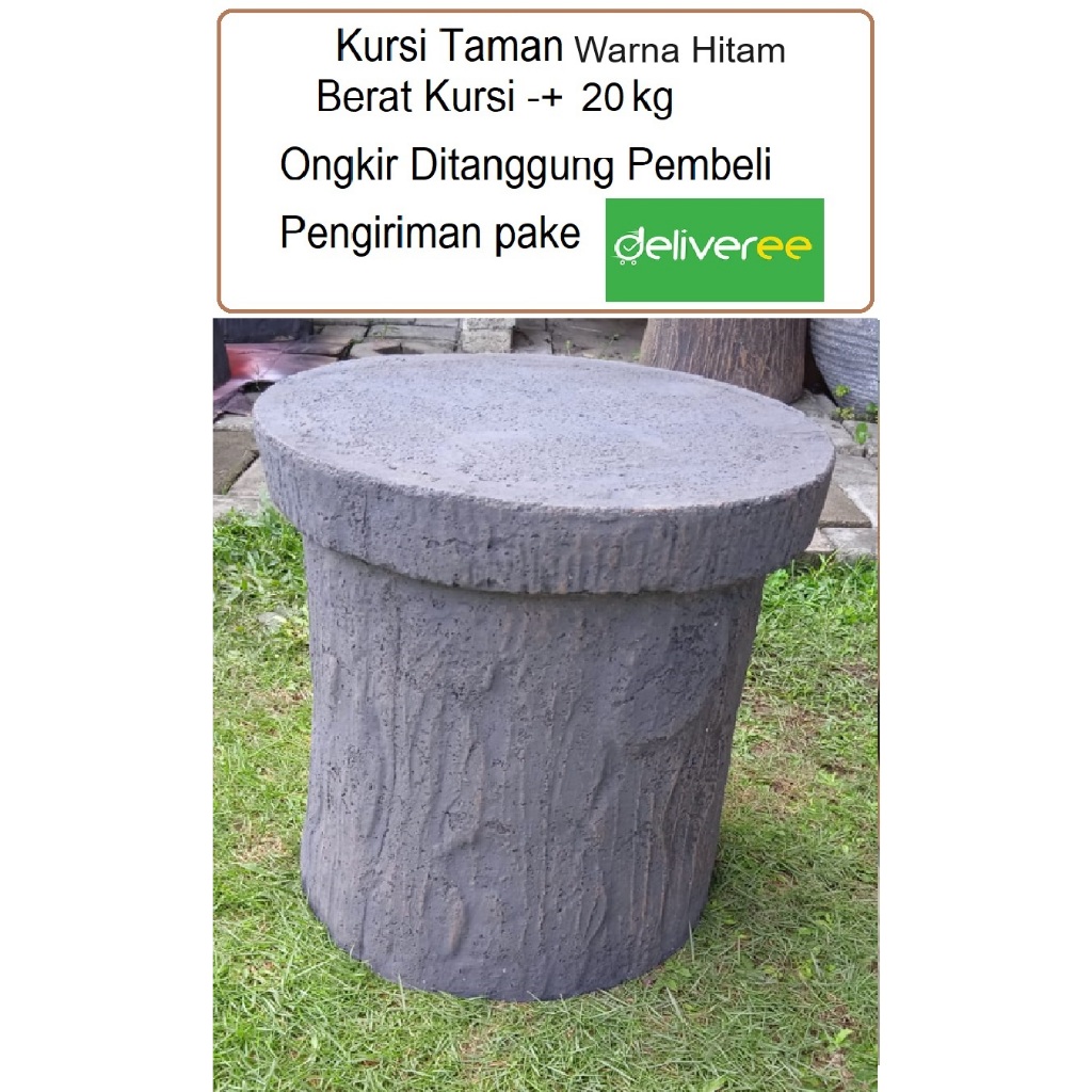 Kursi Taman Semen Minimalis Warna Hitam | Kursi Taman | Meja Taman