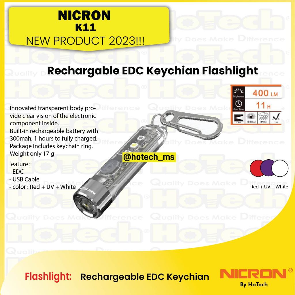 NICRON K11 Flashlight Mini | K11 Keychain Flashlight Mini Pocket