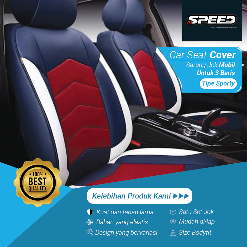 Sarung Jok Cover Jok Seat cover Seat Cover Design Sporty Model 7 Mobil Xenia 3 Baris Bahan MYO