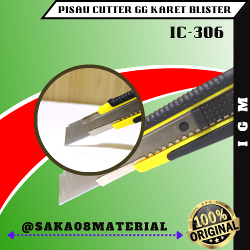 

PROMO PISAU CUTTER GAGANG KARET BLISTER IC-306 IGM ORIGINAL TERBARU / CUTER TAJAM / PISO KATER BESAR KECIL / KATER / SILET / PISAU CUTTER TERLARIS @SAKA08MATERIAL