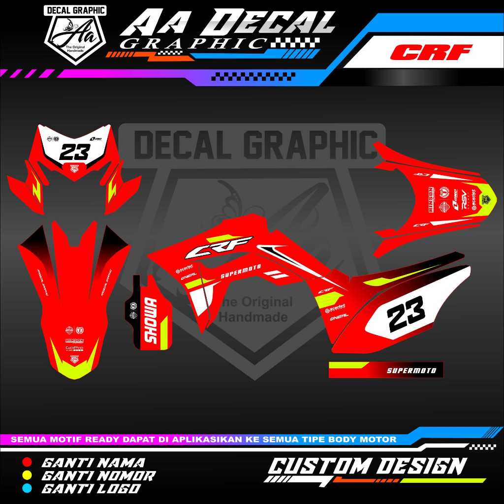 decal crf 150l decal crf supermoto decal crf merah terbaru