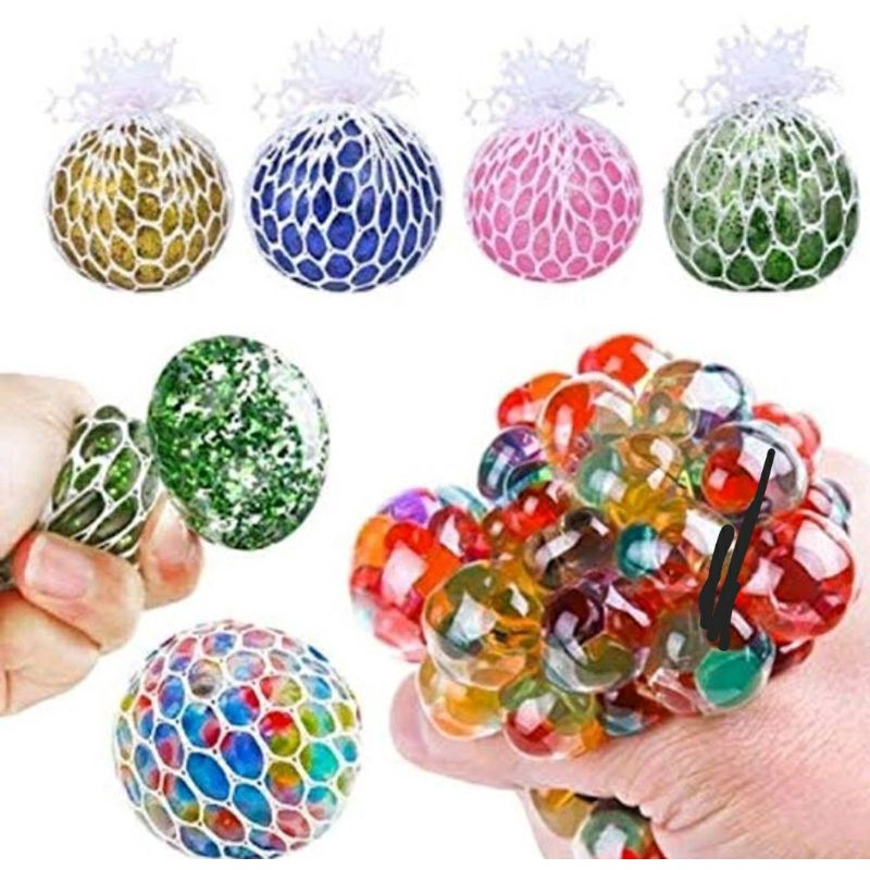 xaxadekasta❤Squish Mesh Ball Mainan Anak Bola Squishy Jaring Anti Stress /  Bola Pencet Squishy / Ma