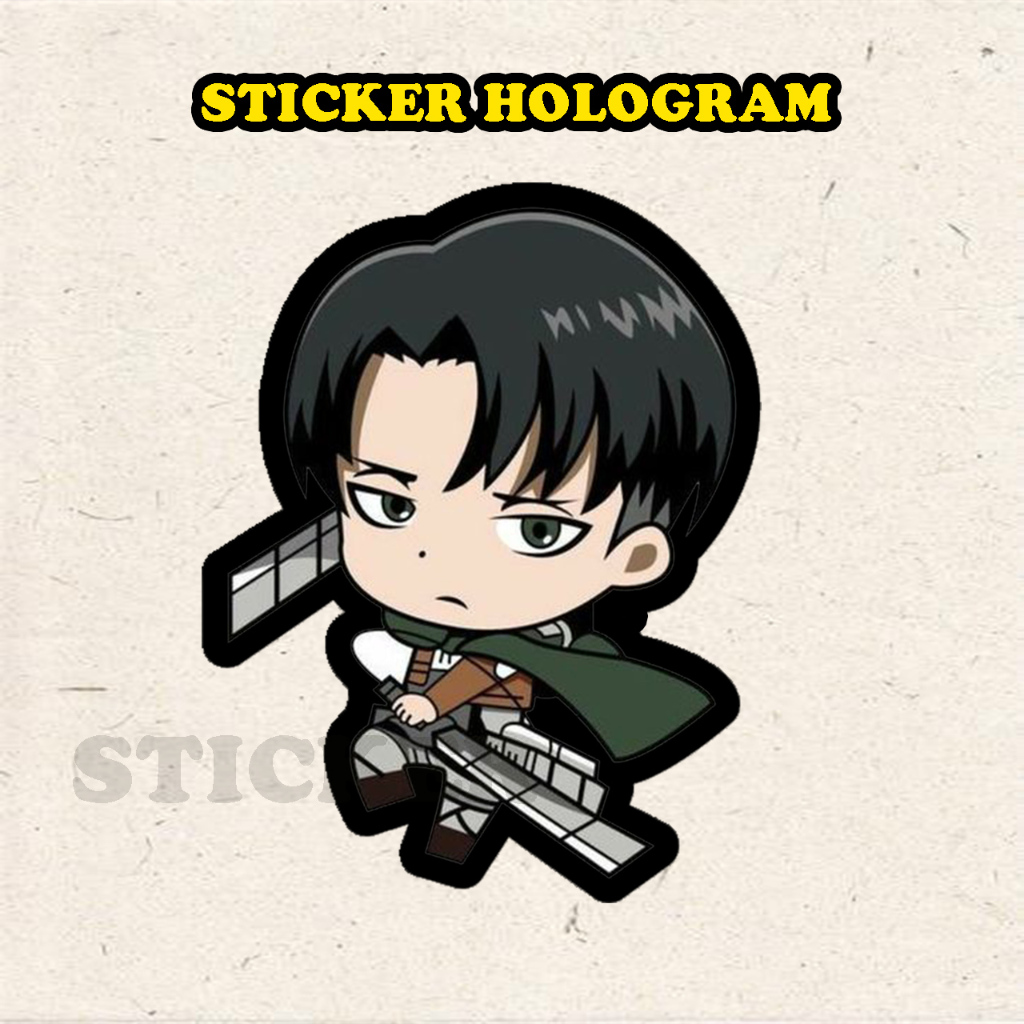 

Stiker Hologram Levi attack on titan ukuran 8 cm