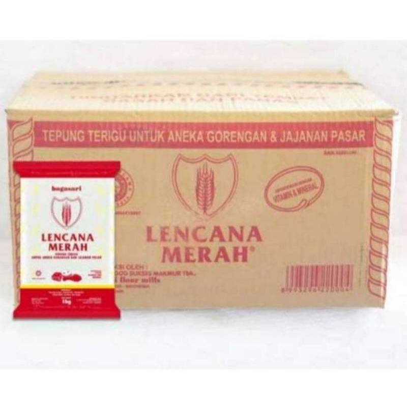 

TEPUNG TERIGU LENCANA MERAH EKONOMIS 1 DUS ISI 12 KG