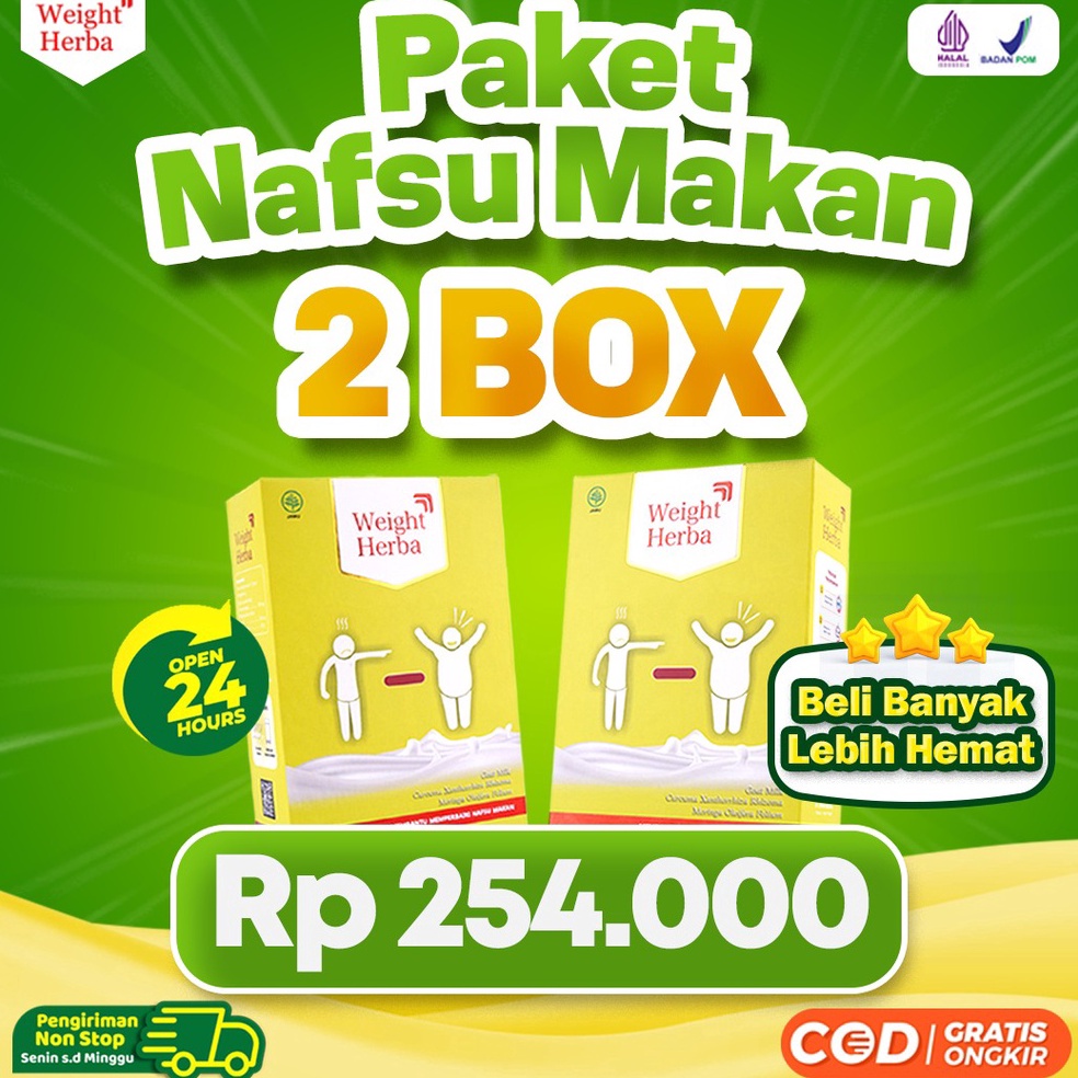 

opc23 Paket 2 Box Badan Berisi - Susu Kambing Nutrisi Weight Herba Tingkatkan Nafsu Makan & Penggemuk Badan Perlancar Saluran Pencernaan Menambah Protein Tubuh Isi 200gr Jual Murah