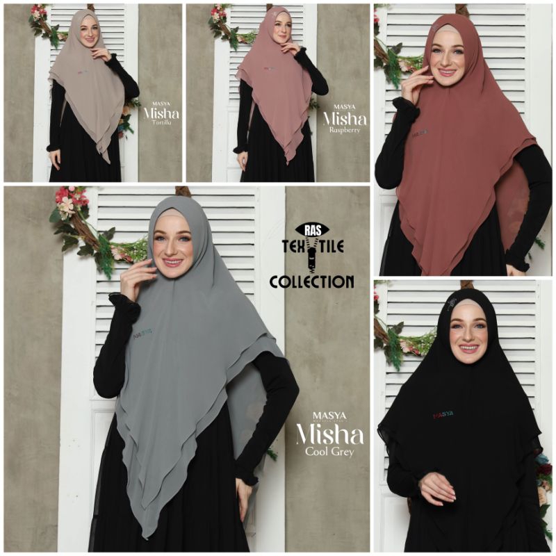 Jilbab Hijab Khimar Kerudung Swarovski Syari Ceruty Ceruti Babydoll 2 Layer  Soft Pet Instant Premiu