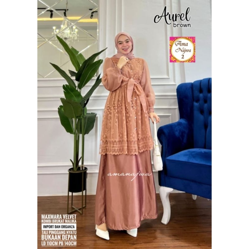 Gamis Dres Brukat Maxmara Velvet AUREL By Ama Najwa