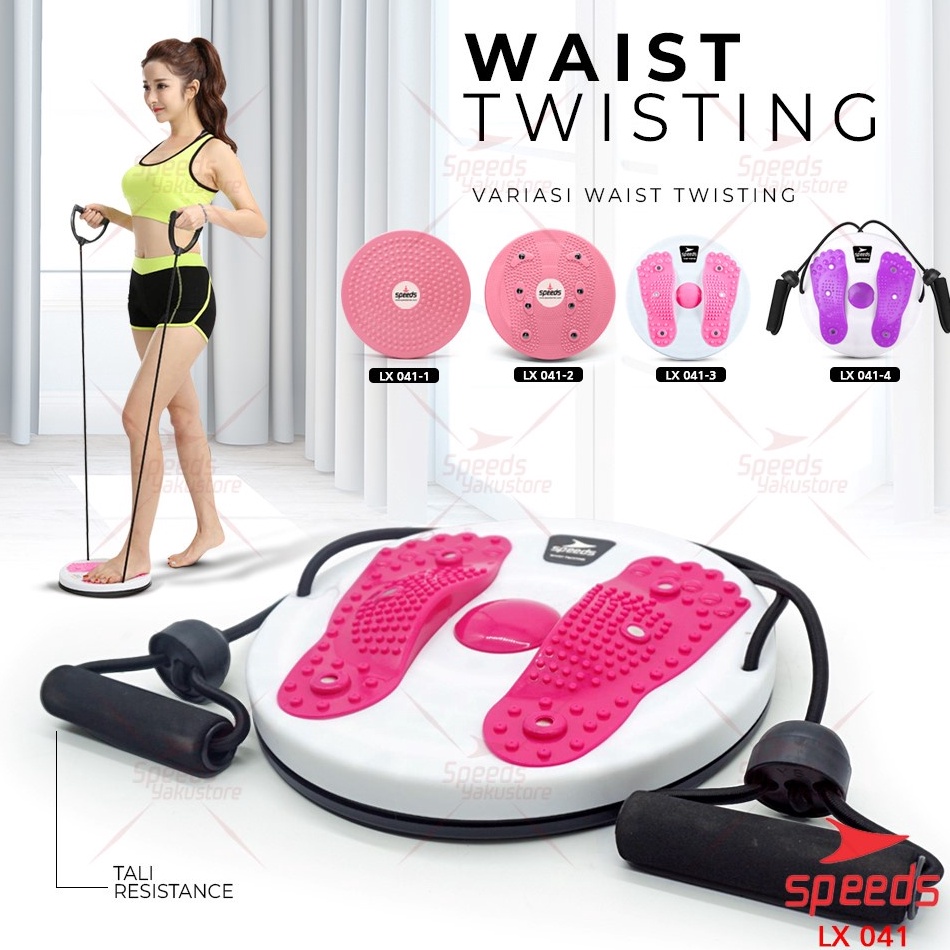 [KODE R2Y9] SPEEDS Waist Twisting Magnetic Trimmer Jogging Body Plate Waist Dengan Tali Pelangsing Tubuh LX 041-4