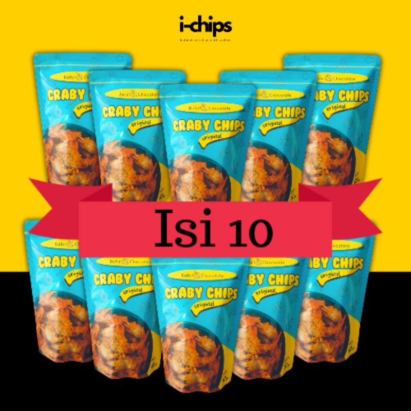 

Paket Keripik Baby Crabs Crispy isi 10 ~ Craby Chips ~ Snack ~ Camilan ~ Oleh-oleh ~ IChips