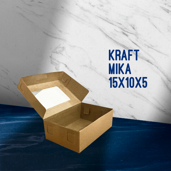 

Kotak Box ( 15 x 10 x 5 cm / 10 pcs ) Kraft Mika Kardus Brownies Kue
