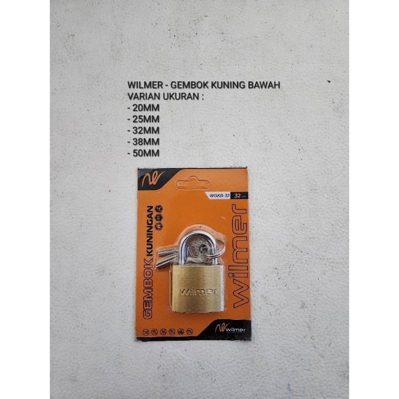 Wilmer Gembok Kuningan / Gembok Kunci Bawah / Gembok Koper / Gembok Kecil