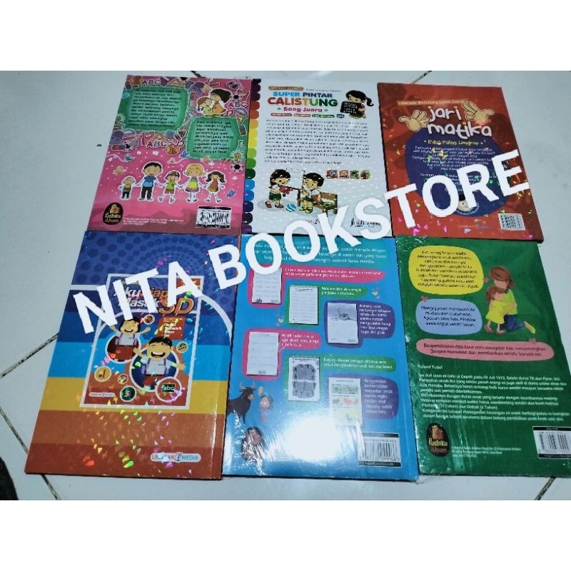 PAKET 6 BUKU SUPER PINTAR CALISTUNG SANG JUARA - AKU SIAP MASUK SD -METODE BERHITUNG JARITMATIKA-CALISTUNG PLUS MASUK SD - 60 JAM PINTAR BACA TANPA DI EJA - 30 HARI MEMBACA DAN MENULIS TANPA DIEJA ORIGINAL FULL COLOUR