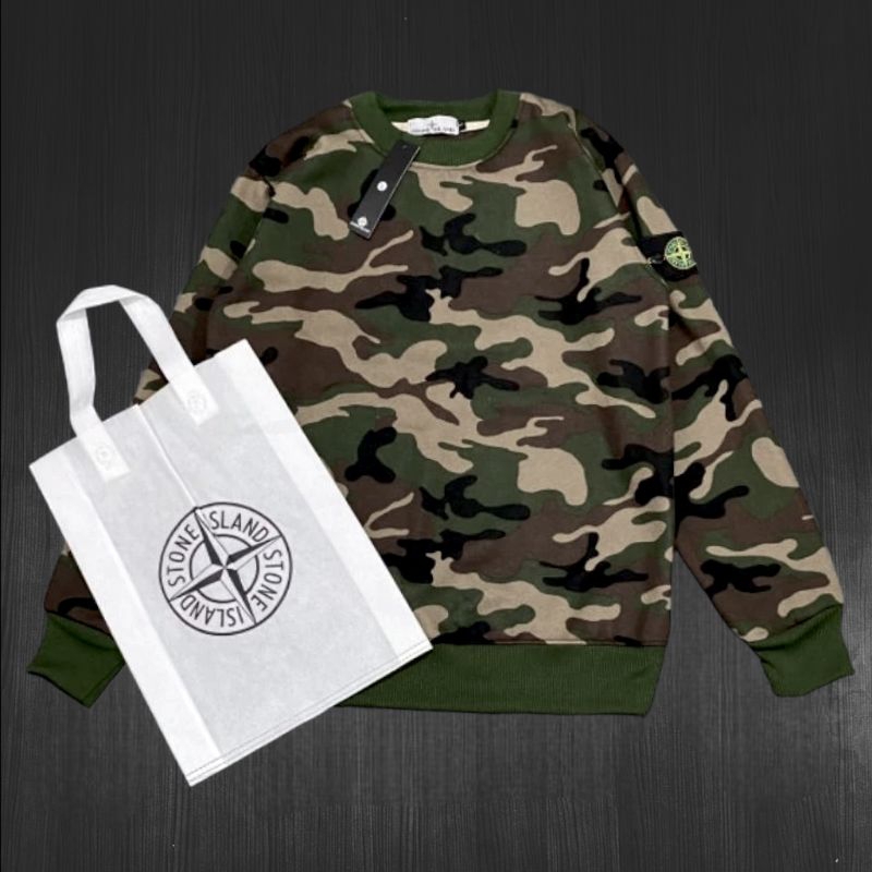 crewneck stone island camo swsater stone island camo