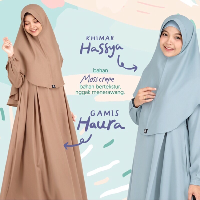 Jilbab Afra Arfa - Khimar Hassya Size L berbahan Mosscrepe | Khimar Kerudung Jilbab Hijab Pet Pad Pe