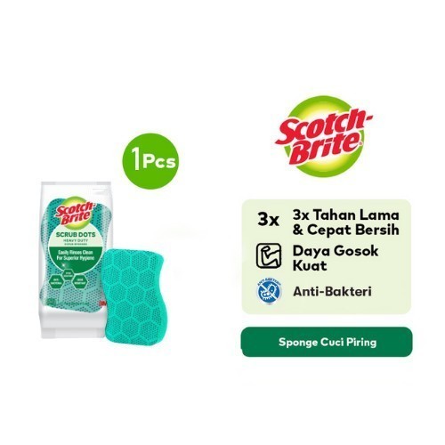 Sabut Spons Scotch Brite Scrub Dots Heavy Duty