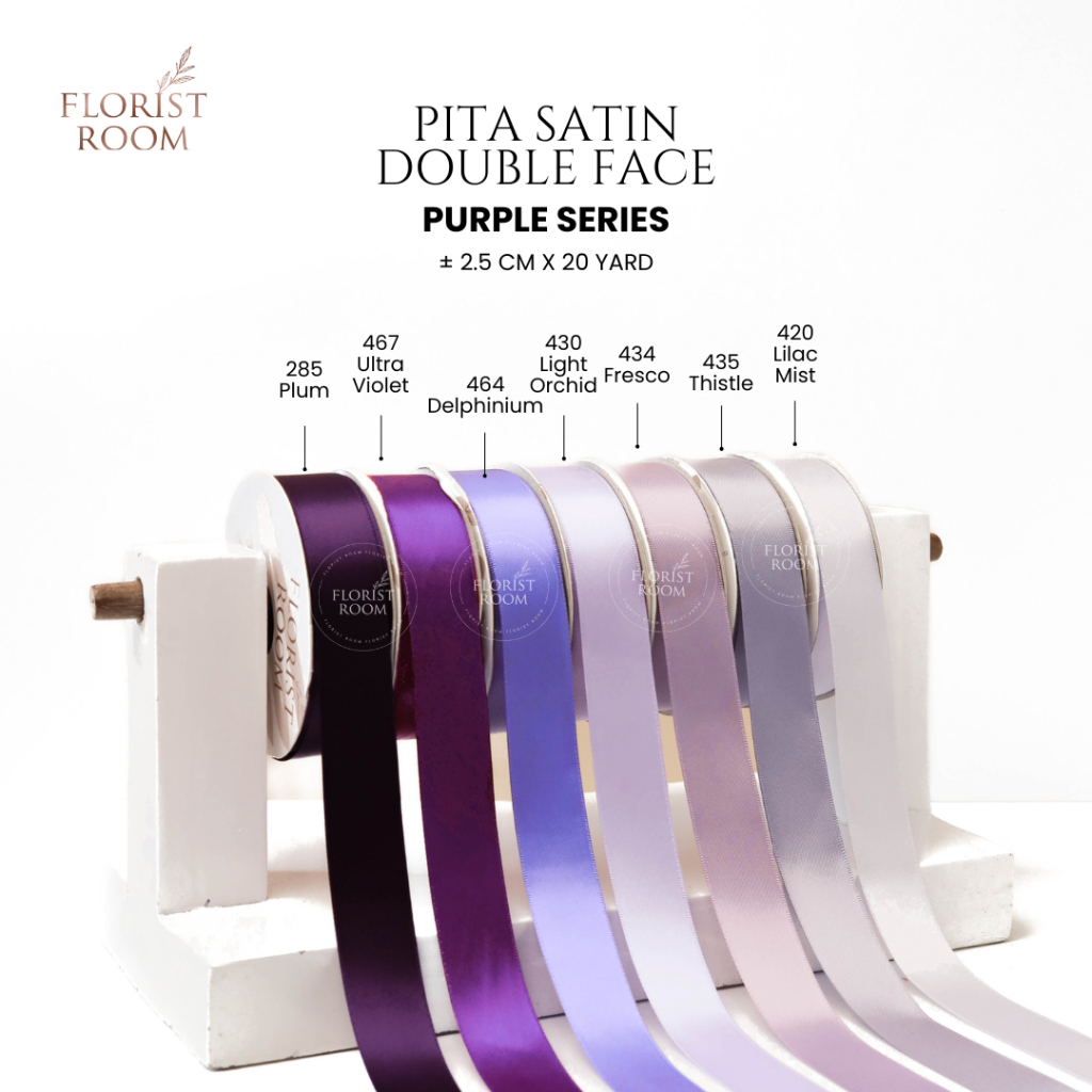 

Pita Satin Double Face ±2.5cm x 20yard Purple Series