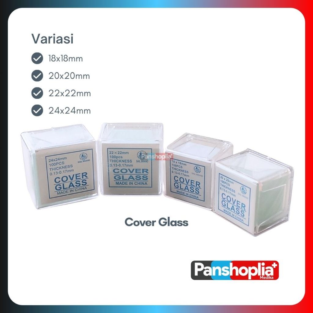 Sail Brand Cover Glass Kaca Mikroskop 100 Slide / Deck Glass Cover Objek Glass Mikroskop