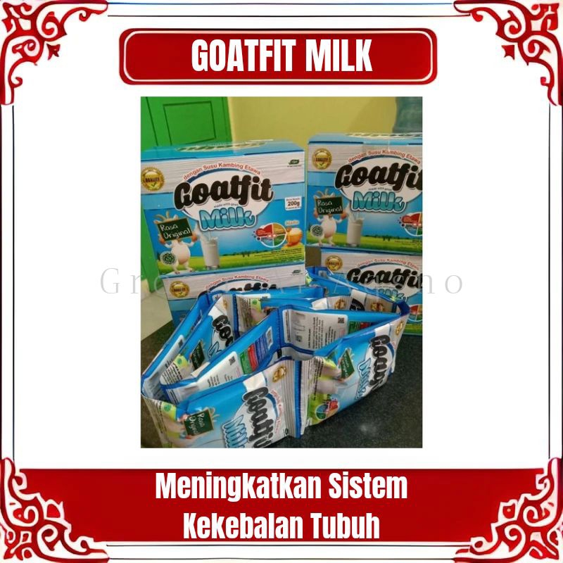 

GOATFIT MILK ORIGINAL / Susu Kambing Etawa Plus Royal Jeli / Goat Fit Full Cream Per Box 10 sachet