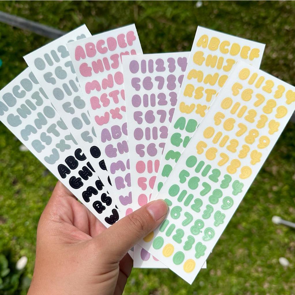 stiker huruf/ alphabet sticker/ aesthetic sticker/ stiker jurnal