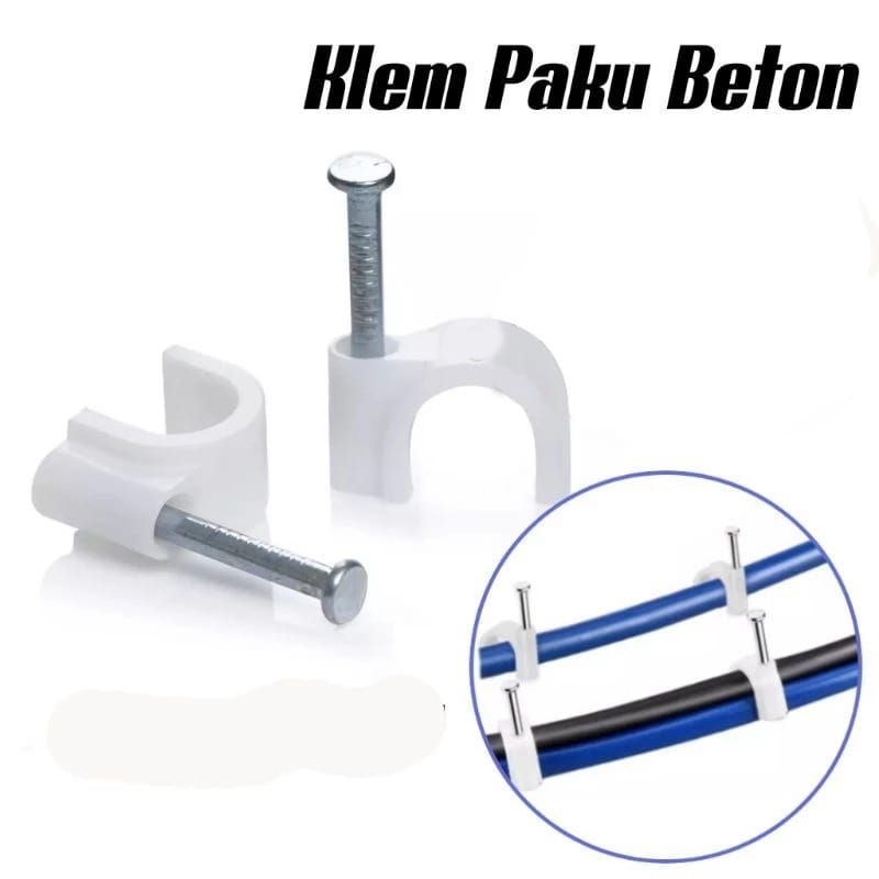Klem Kabel Klem Paku Beton KYZUKU Klem Kabel 8mm & 10mm