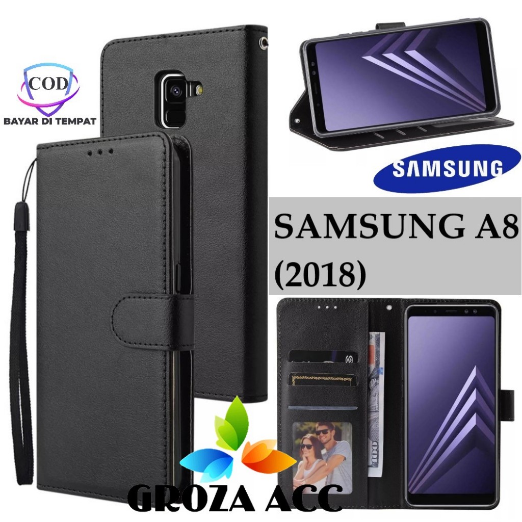 Flip Case SAMSUNG A8 2018 Case Wallet Kulit Casing Dompet Case Wallet Leather Flip Case SAMSUNG A8 2
