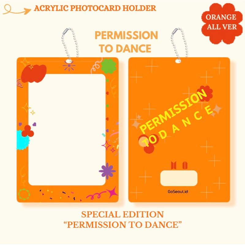 ACRYLIC PHOTOCARD HOLDER BTS PERMISSION TO DANCE CAHOL