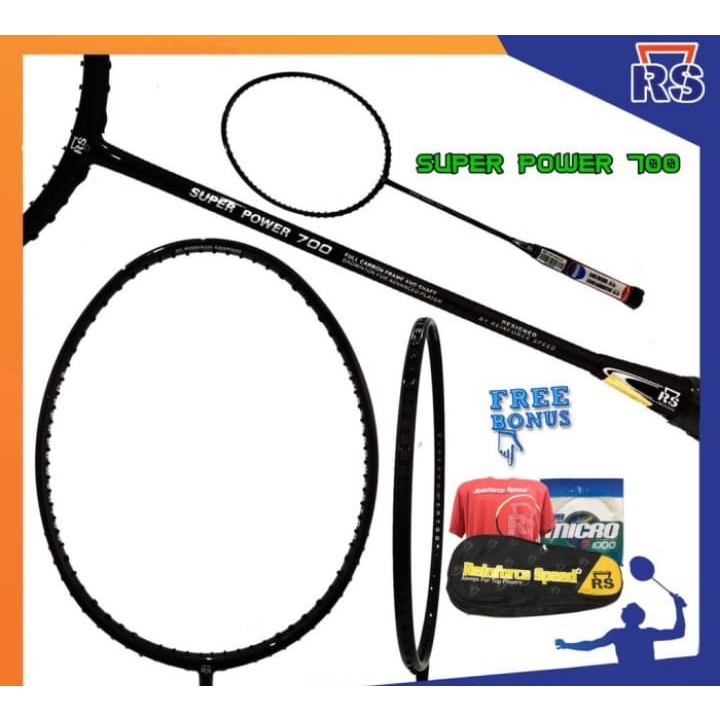 NEW RAKET BADMINTON RS SUPER POWER 700 ORIGINAL FREE PASANG SENAR