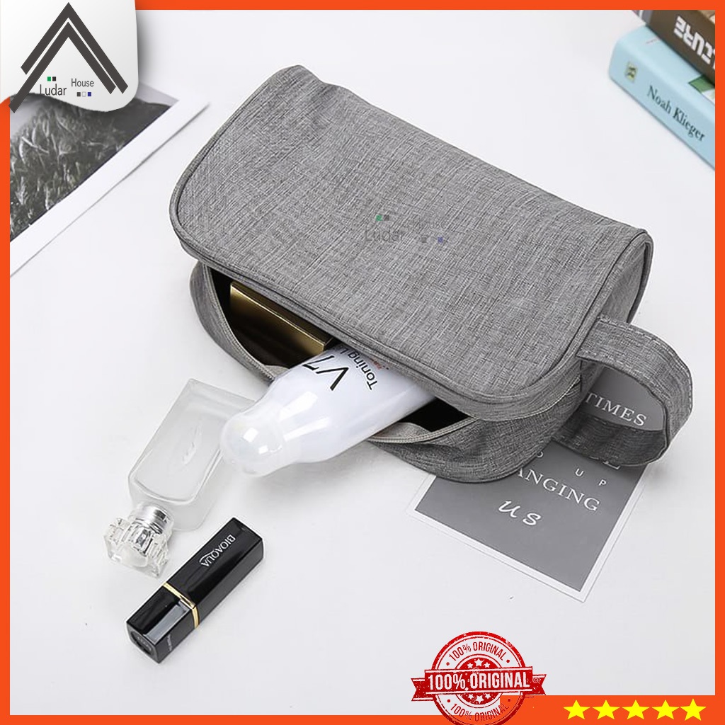 Pouch Tas Kosmetik Make Up Polos Toiletery Bag Travel Anti AIr Waterproof