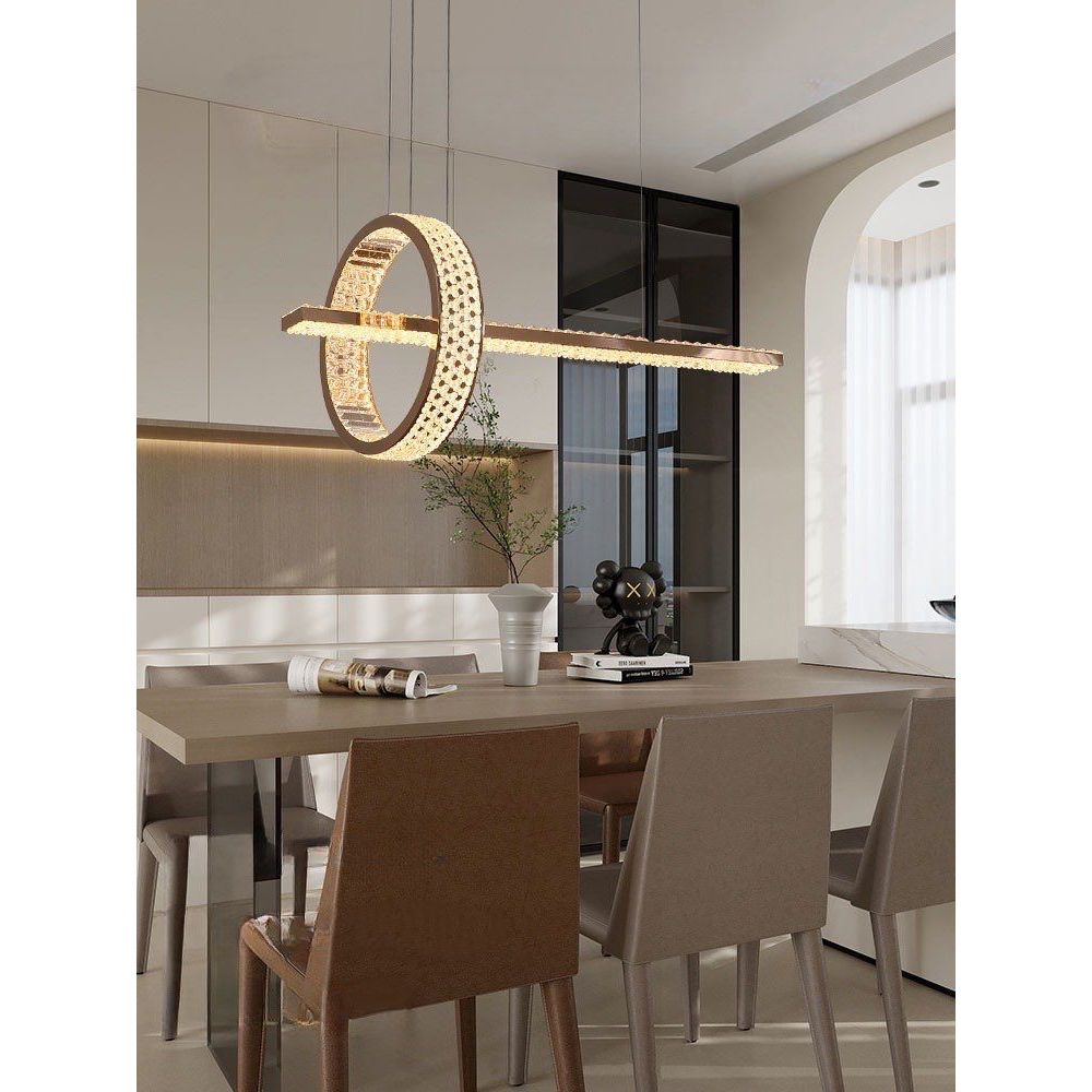 Lampu gantung Led Ring Crystal Chandelier Modern Pendant Island 8805 Bulat