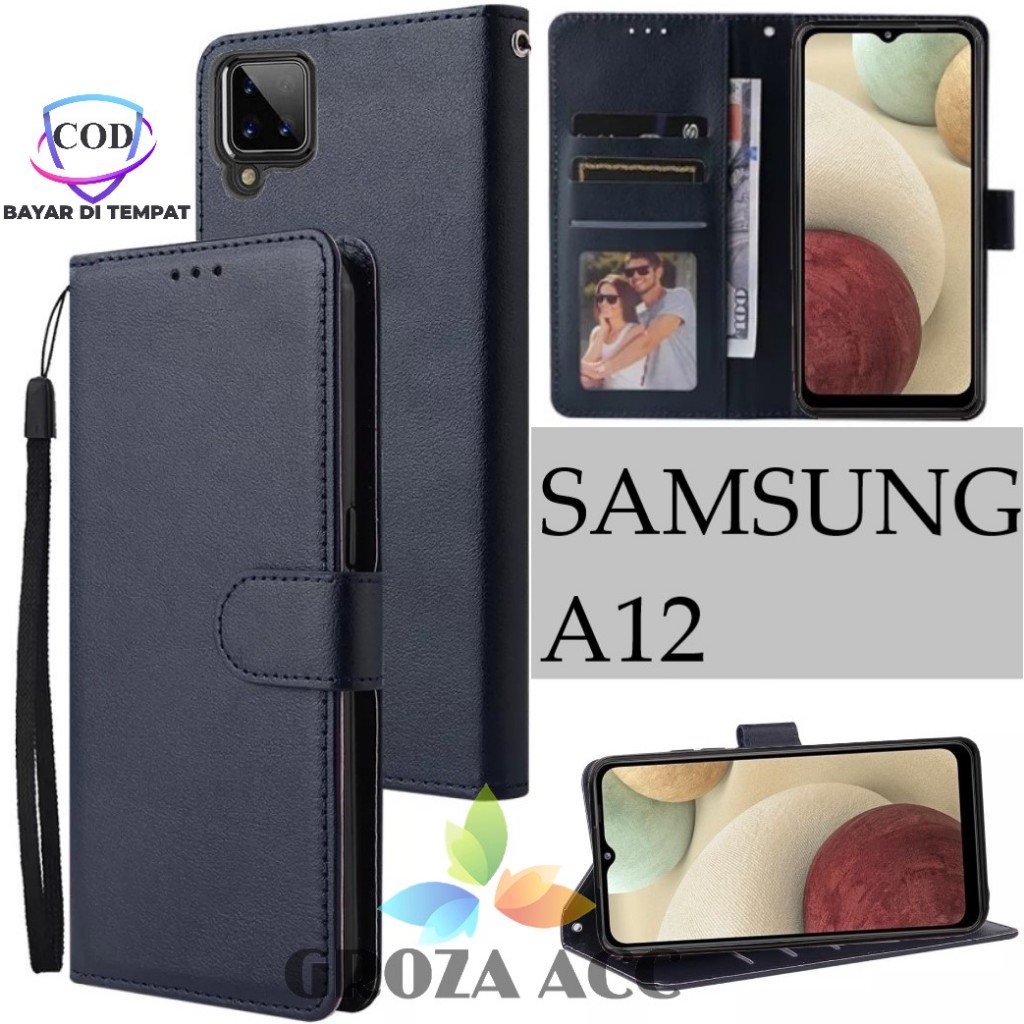 Flip Case SAMSUNG A12  Case Wallet Kulit Casing Dompet Case Wallet Leather Flip Case SAMSUNG A12 Cas