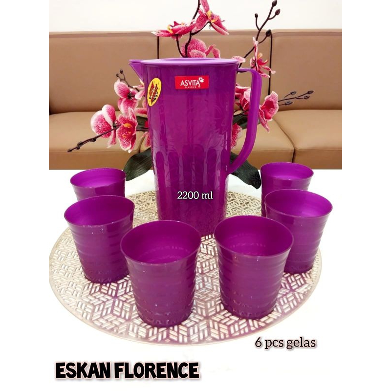 Teko Set Asvita Florence Eskan Set Gelas