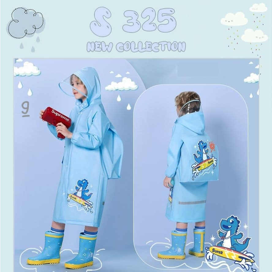 Jas Hujan Anak Laki-Laki Dino Blue Super Import RCT005