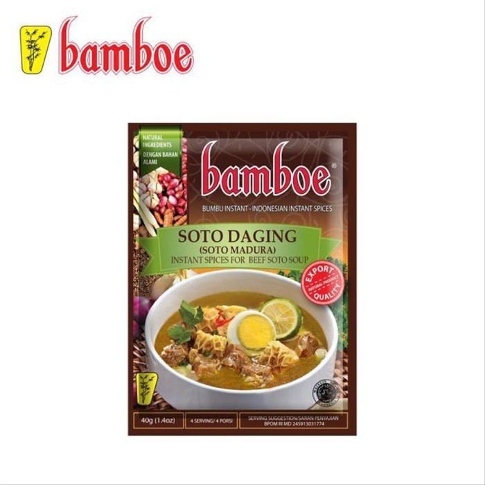 

Bamboe Soto Daging Madura 40gr Bumbu Masak Instan