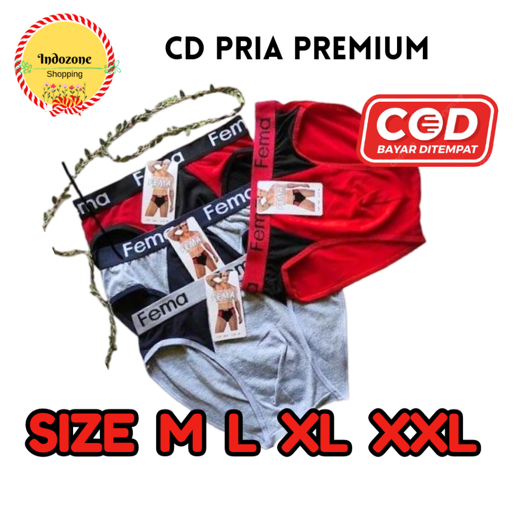 1/2 Lusin cd pria mrek Fema/Chuan Keao GROSIR