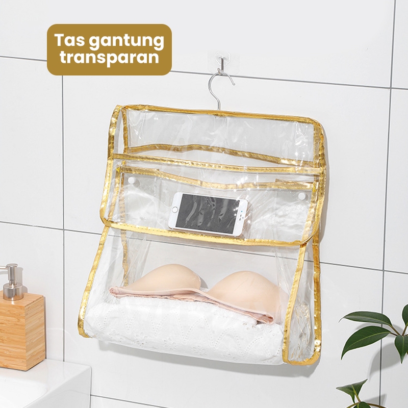 Muzy  Kotak HP Waterproof Holder Handphone Touch Screen Untuk Kamar Mandi Rak Tas Gantung Transparan