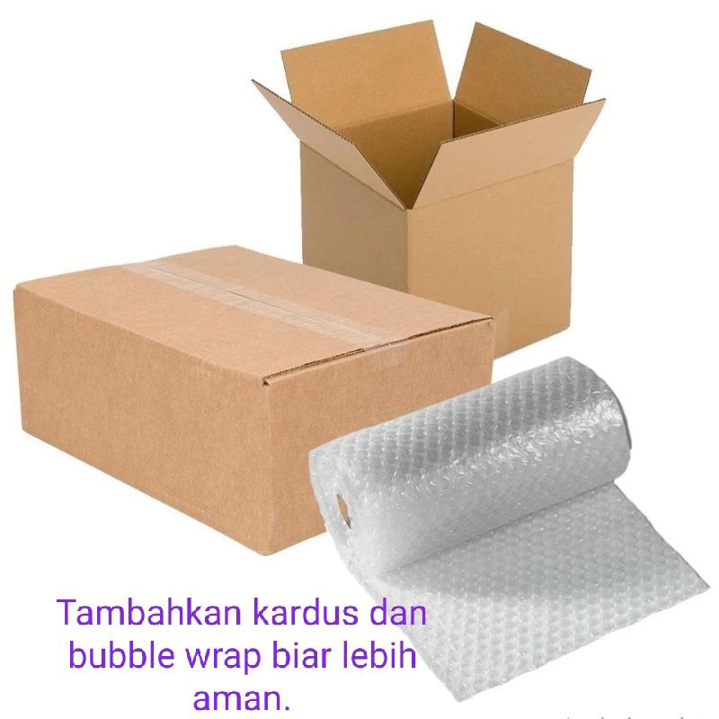 

Packing tambahan Bubble wrap dan kardus