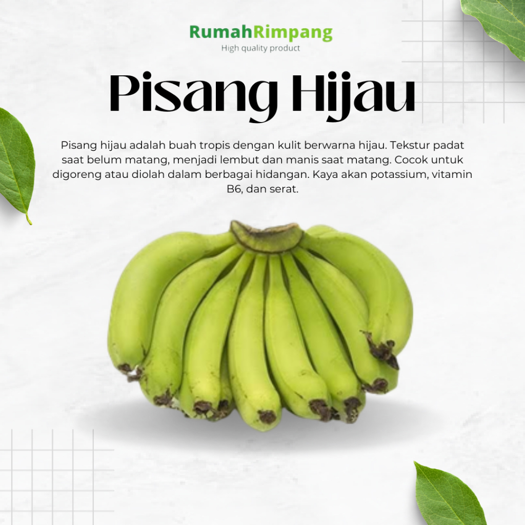 

[BISA INSTAN] JUAL PISANG HIJAU MATANG - KEMASAN 1 SISIR