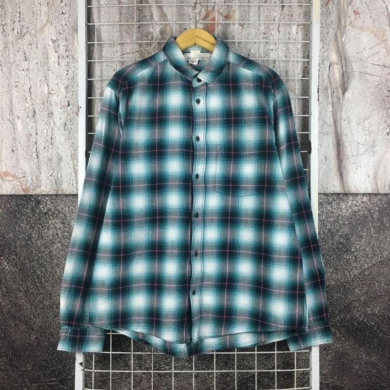 Kemeja Lengan Panjang Flanel Pria Veterano Skena Original H&M . SDA 03257 Second Bekas Preloved