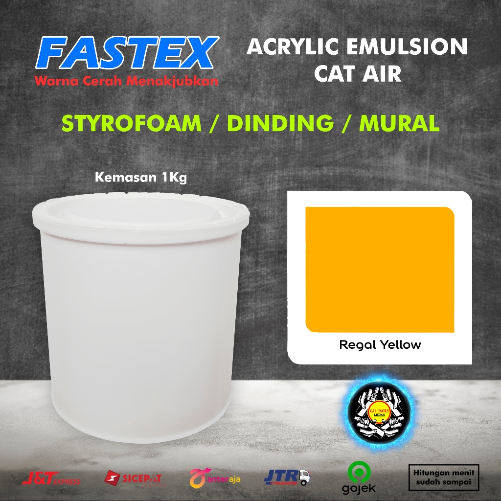 CAT DINDING TEMBOK CAT STEROFOAM 1KG 821 REGAL YELLOW WARNA KUNING TELUR TUA ORANGE MUDA CAT AIR FAS