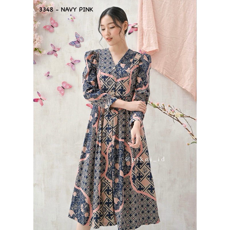 Long Dress Batik Wanita Lengan Panjang Model Maxi, Tersedia Ukuran Standar dan Jumbo