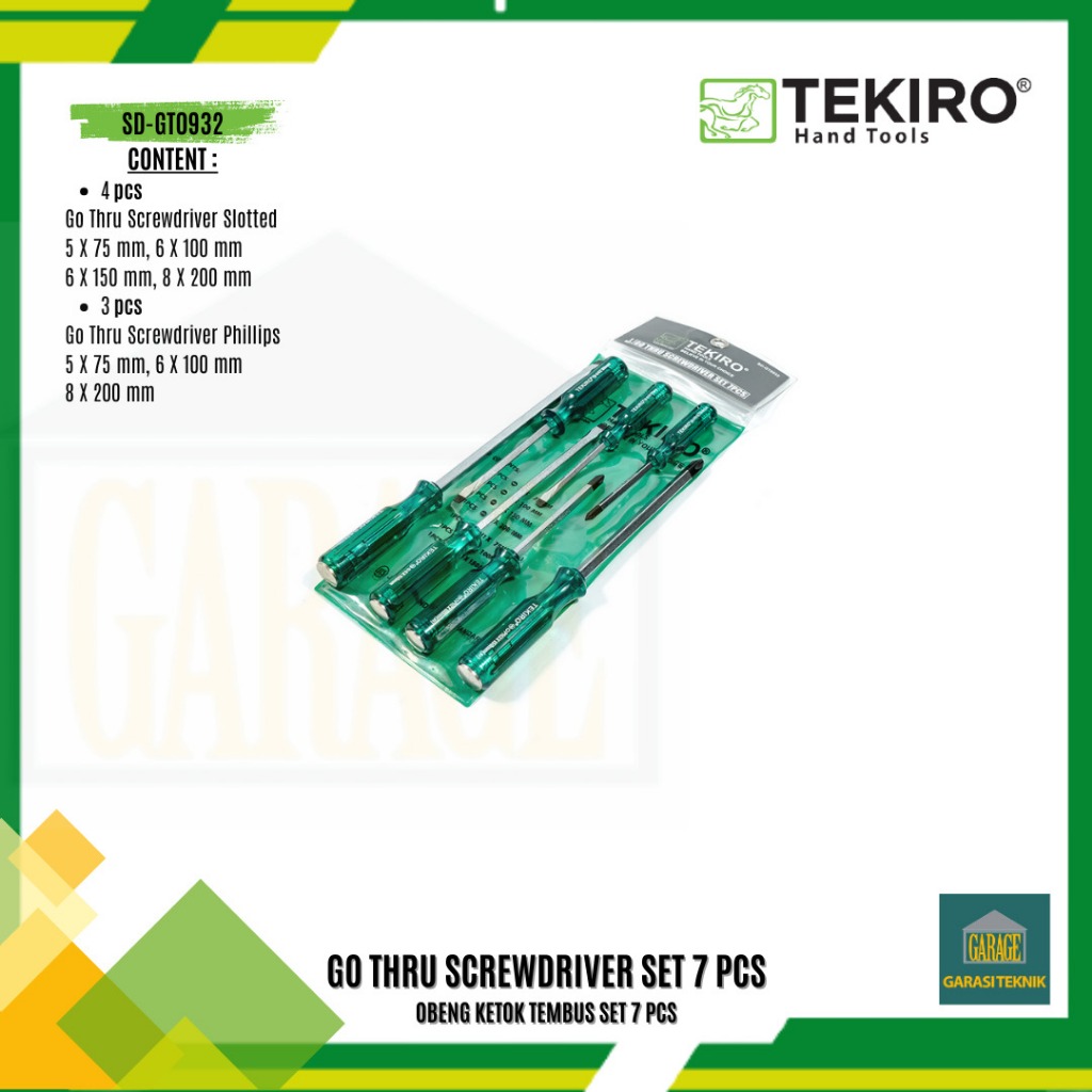TEKIRO OBENG GO THRU 7 PCS SD-GT0932