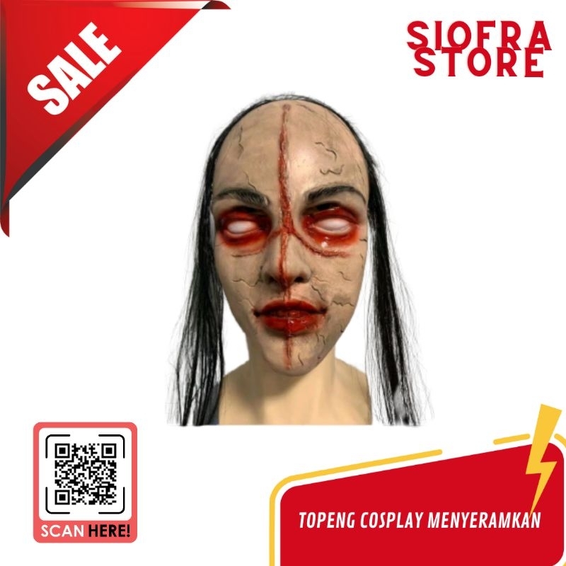 Topeng Prank Halloween  Wanita Menyeramkan