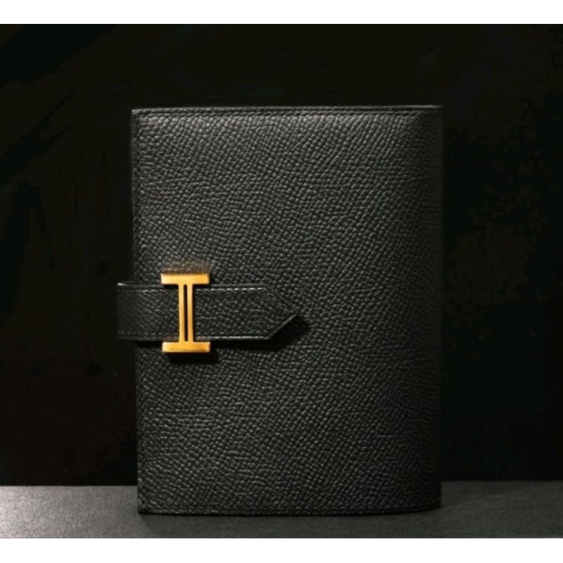 Dompet Lipat / Compact Walet Har_Mes Bearn / Dompet Branded Wanita Asli / Hitam