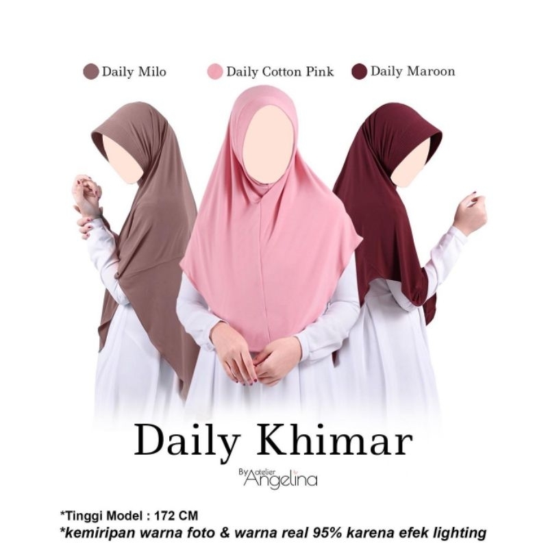 DAILY KHIMAR SOFTPAD (SP) SIZE L Atelier Angelina Onyx Navy Maroon Choco Mud Beige Khaki Walnut Midn