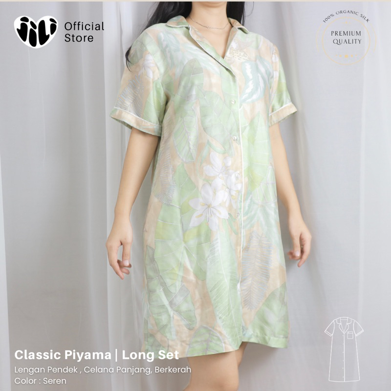 JILI WEAR - Classic Piyama Organic Silk | Collar Dress