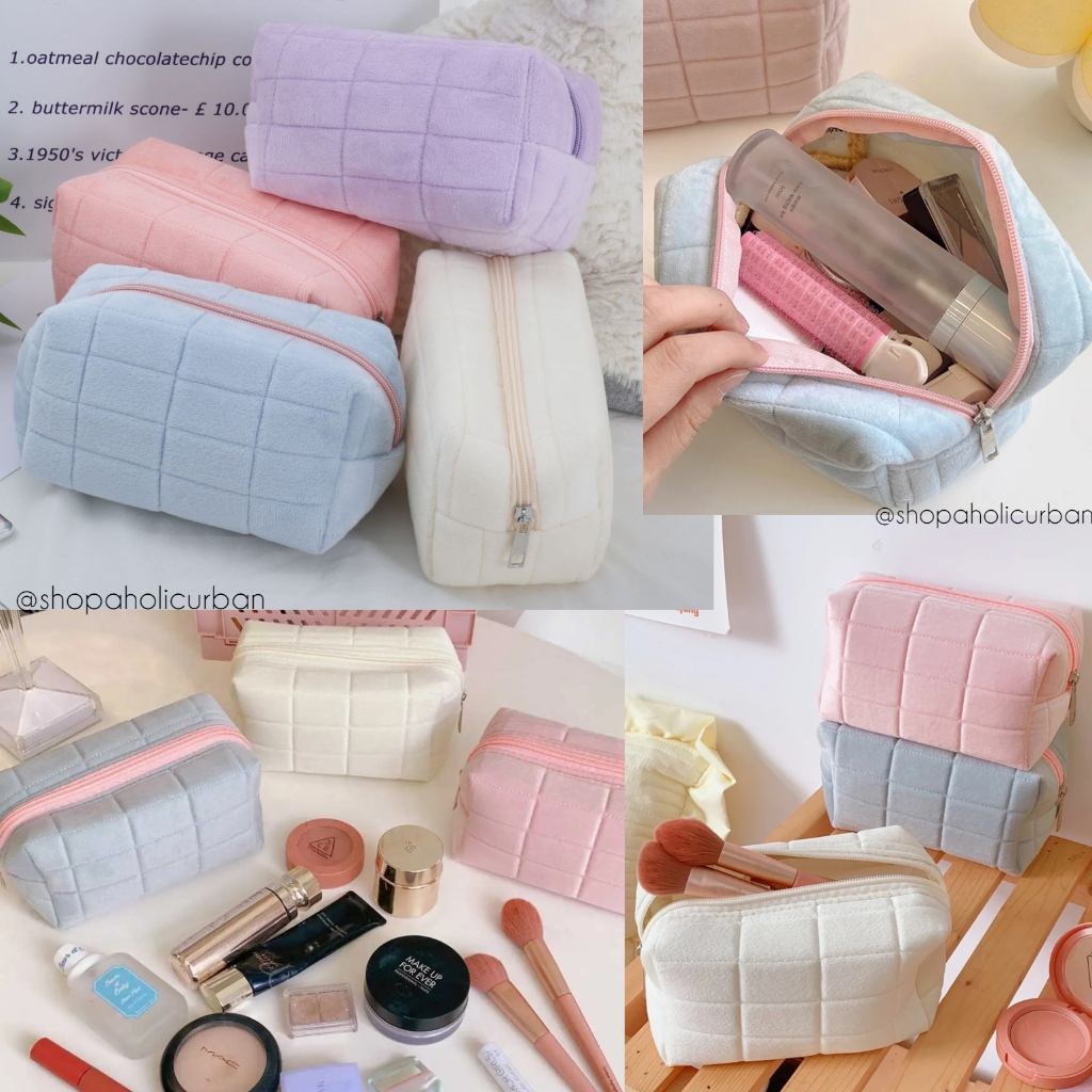 jjShop- Tas Make Up Kecil Dompet Kosmetik Bulu Make Up Pouch Cosmetic Pouch Clutch Make Up Tas