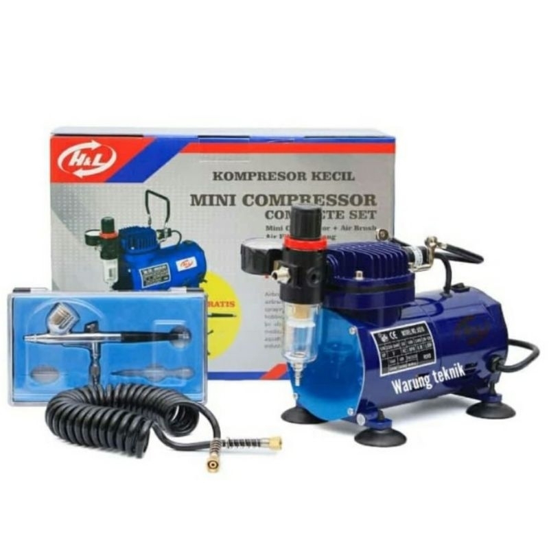 AIR BRUSH KOMPRESOR MINI set lengkap H&l