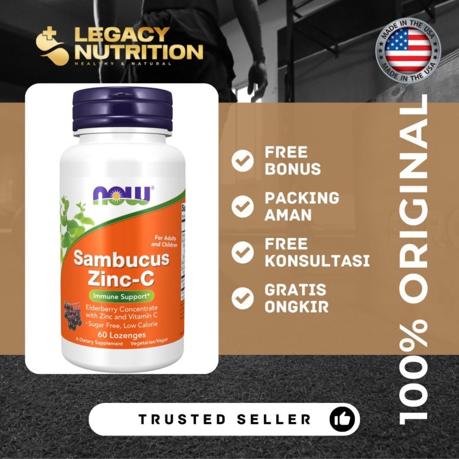 NOW Foods Sambucus Zinc C 60 Lozenges NOW Sambucus Zinc-C Zinc C NOW Foods Sambucus Zinc-C 60 Lozeng